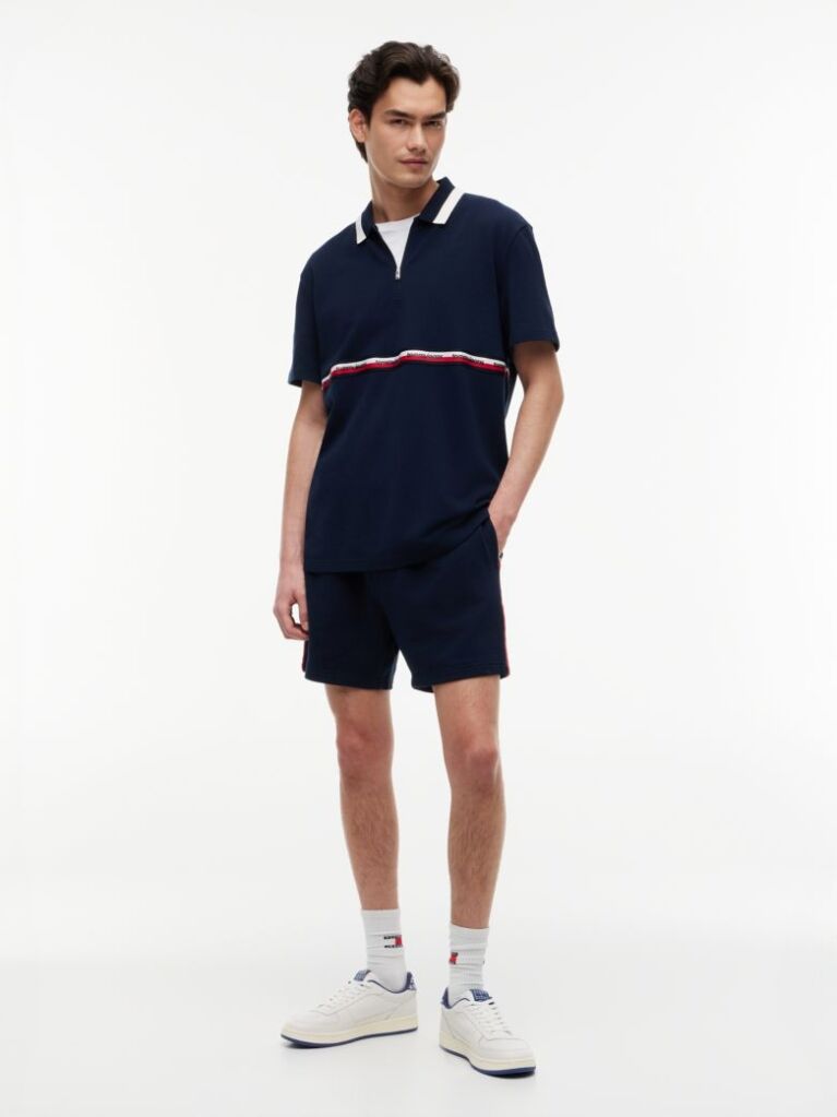 Blue Relaxed Fit Global Stripe Polo Shirt  Men