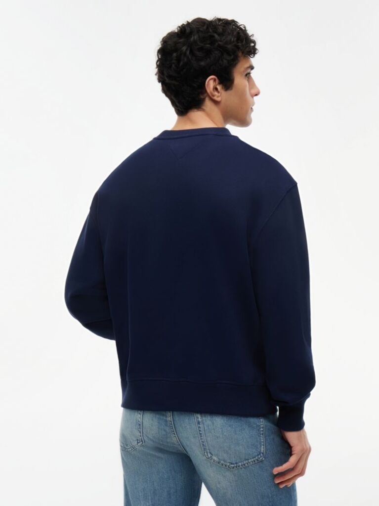Blue Repeat Crest Logo Relaxed Sweatshirt  Men