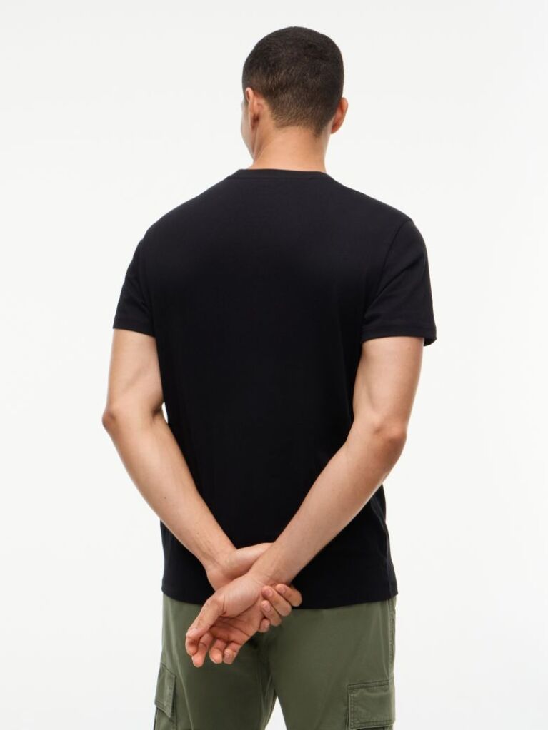 Black Logo Graphic Slim Crew Neck T-Shirt  Men