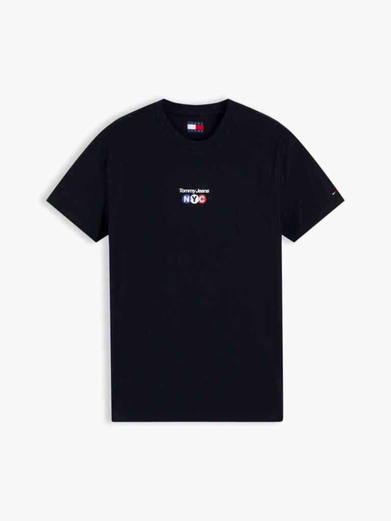 Black Logo Graphic Slim Crew Neck T-Shirt  Men