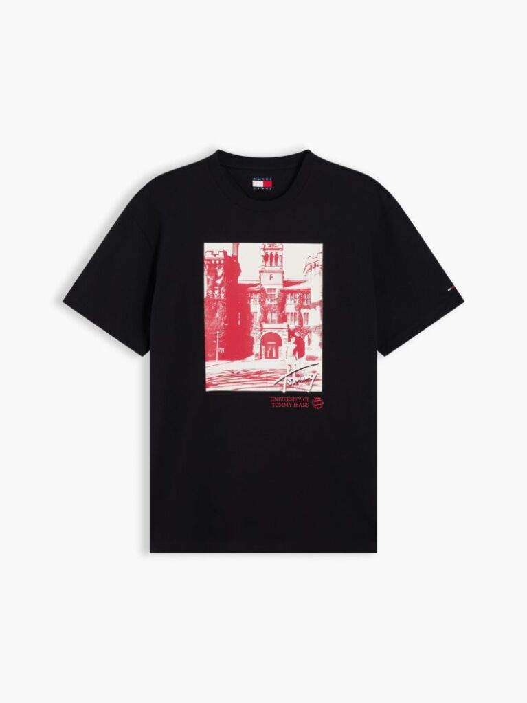 Black Photo Graphic Relaxed Crew Neck T-Shirt  Men