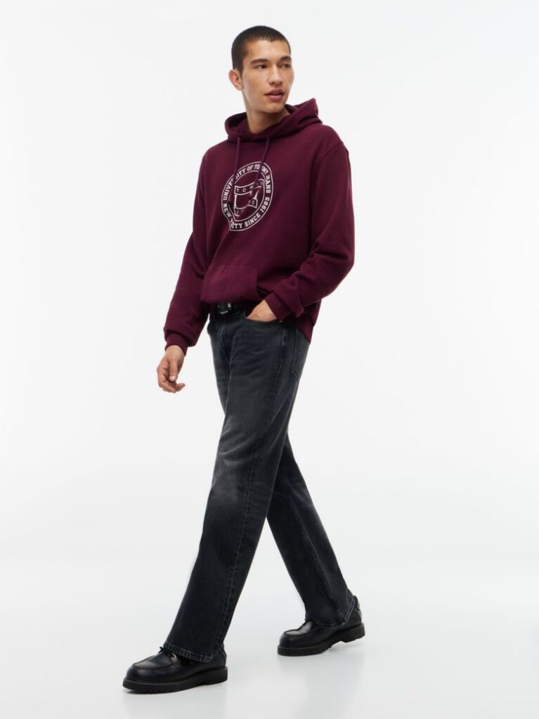 Μωβ Βαμβακερό Hoody Με Σημαιάκι Wavy  Άνδρες