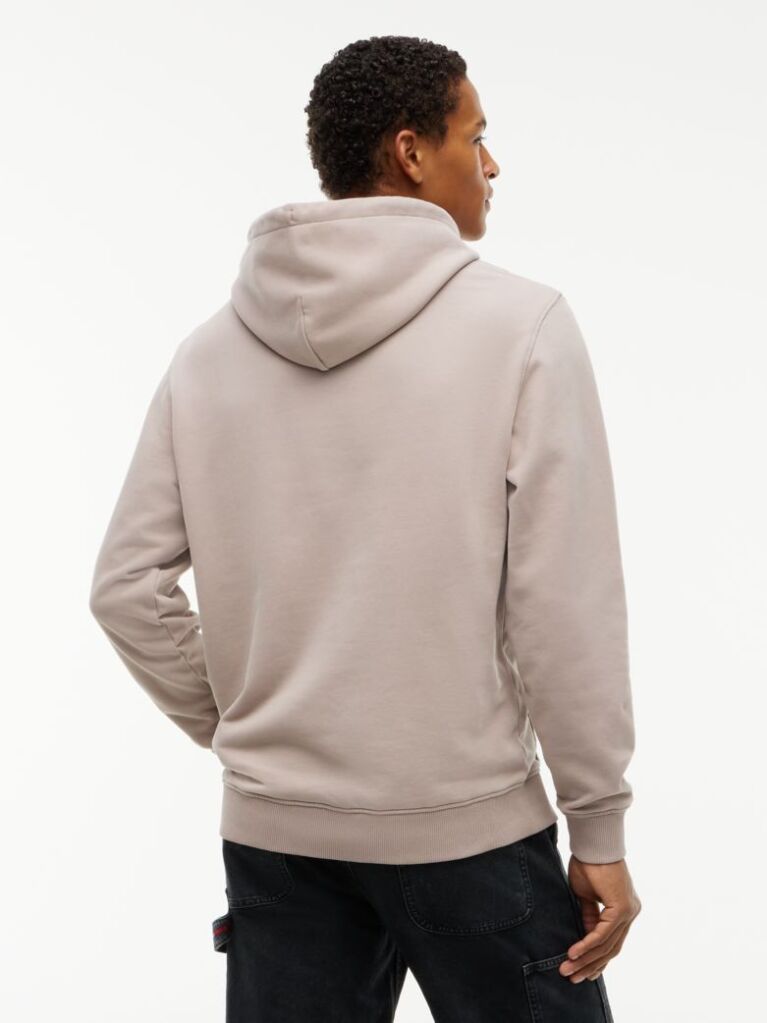 Καφέ Βαμβακερό Hoody Με Κεντητό Λογότυπο  Άνδρες