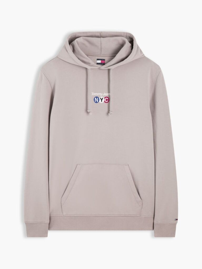 Καφέ Βαμβακερό Hoody Με Κεντητό Λογότυπο  Άνδρες
