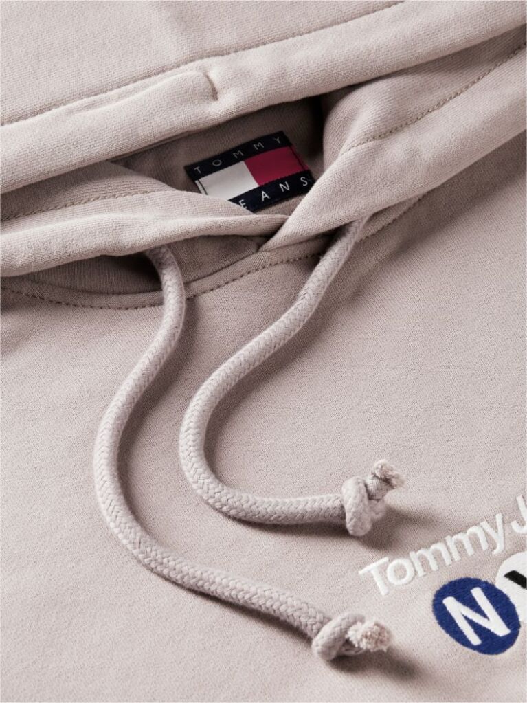 Καφέ Βαμβακερό Hoody Με Κεντητό Λογότυπο  Άνδρες