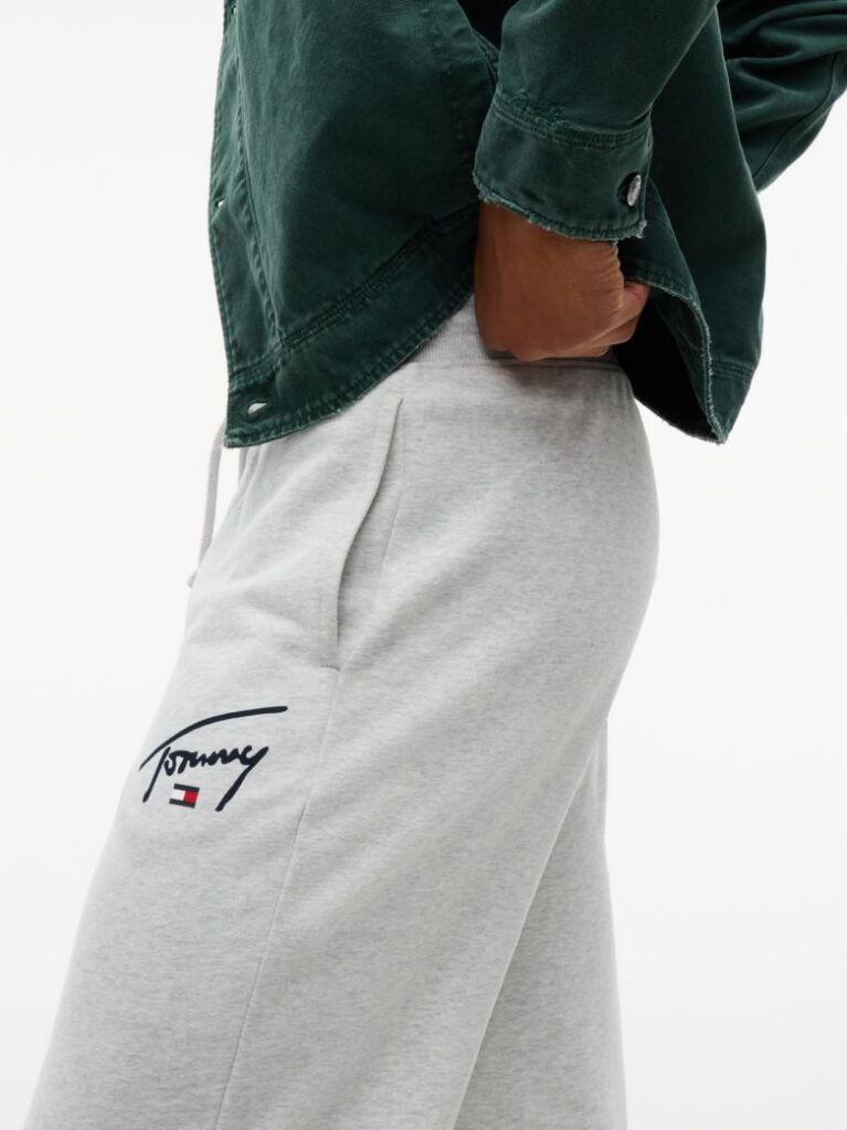 Grey Signature Logo Terry Cuffed Joggers  Men