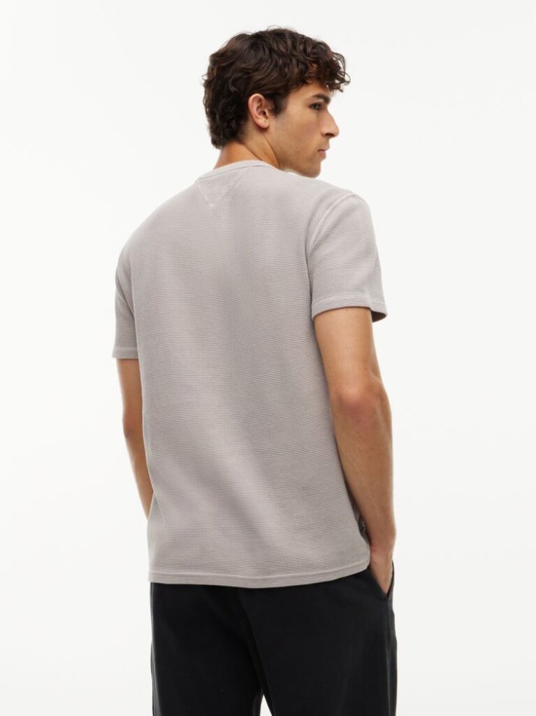 Brown Washed Ottoman Waffle Knit T-Shirt  Men