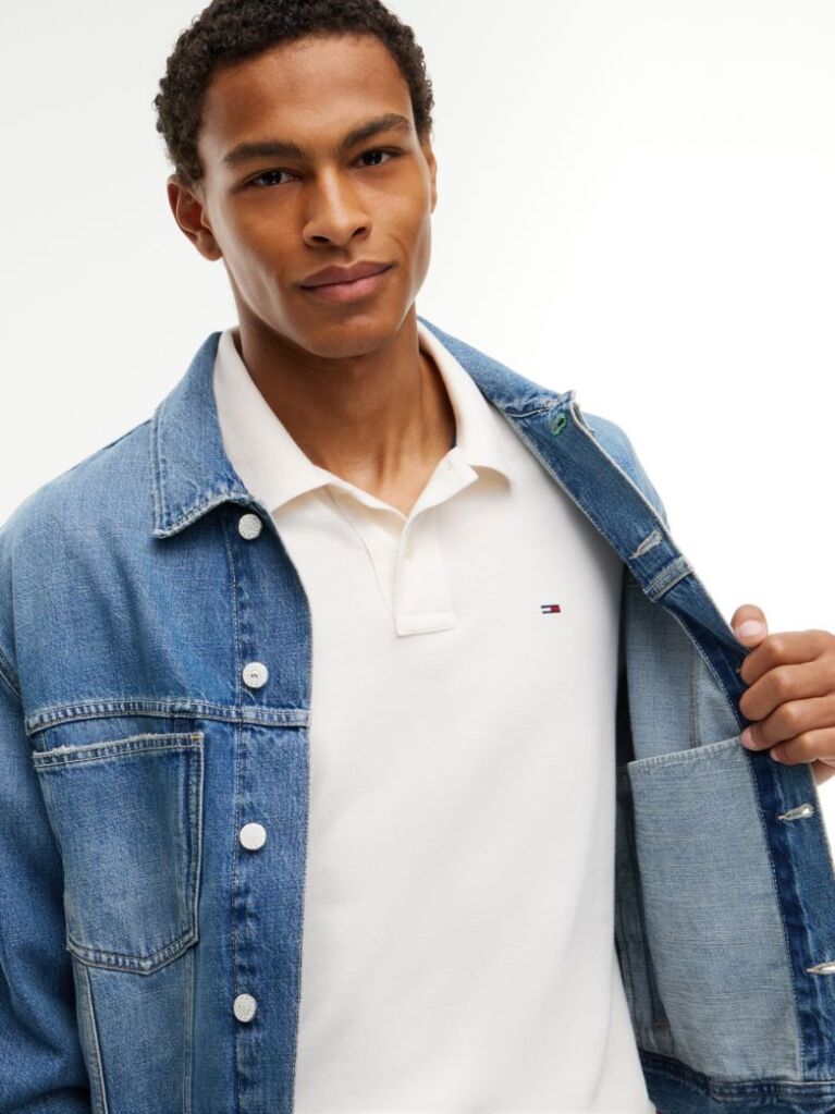 White Regular Fit Long Sleeve Polo Shirt  Men