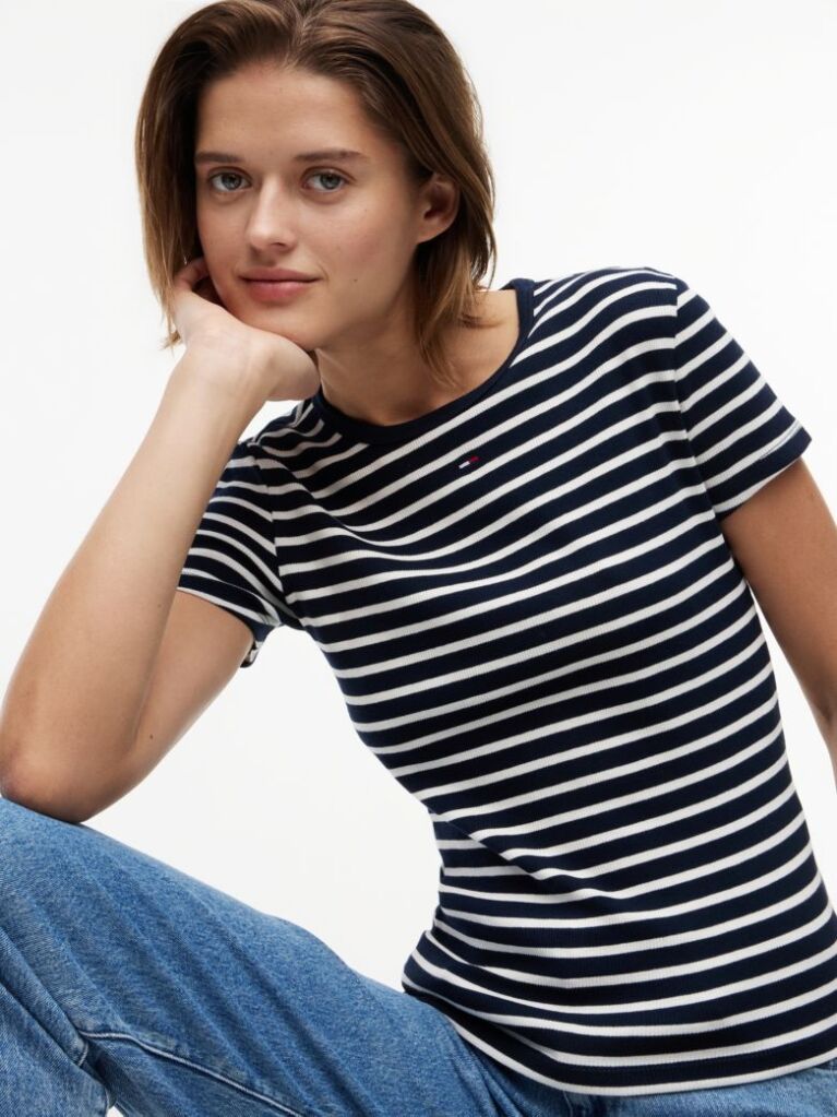 Multi Essential Ριμπ T-Shirt Σε Slim Γραμμή  Γυναίκες