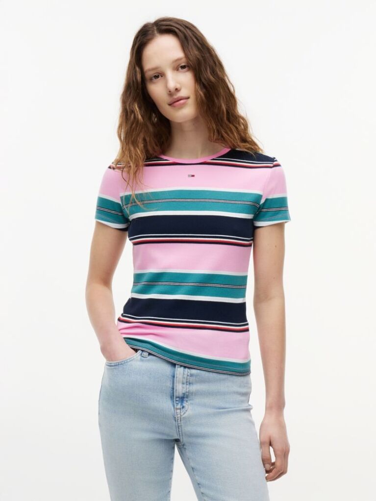 Multi Essential Ριμπ T-Shirt Σε Slim Γραμμή  Γυναίκες