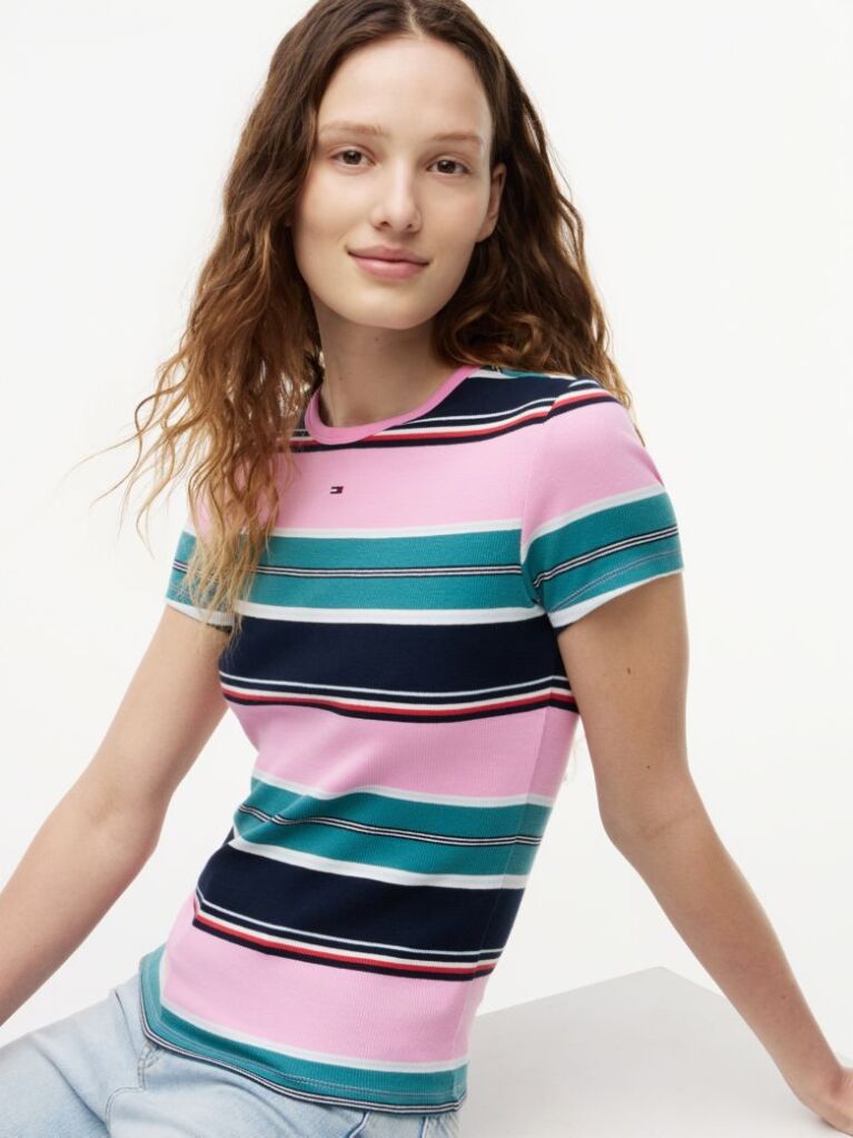 Multi Essential Ριμπ T-Shirt Σε Slim Γραμμή  Γυναίκες
