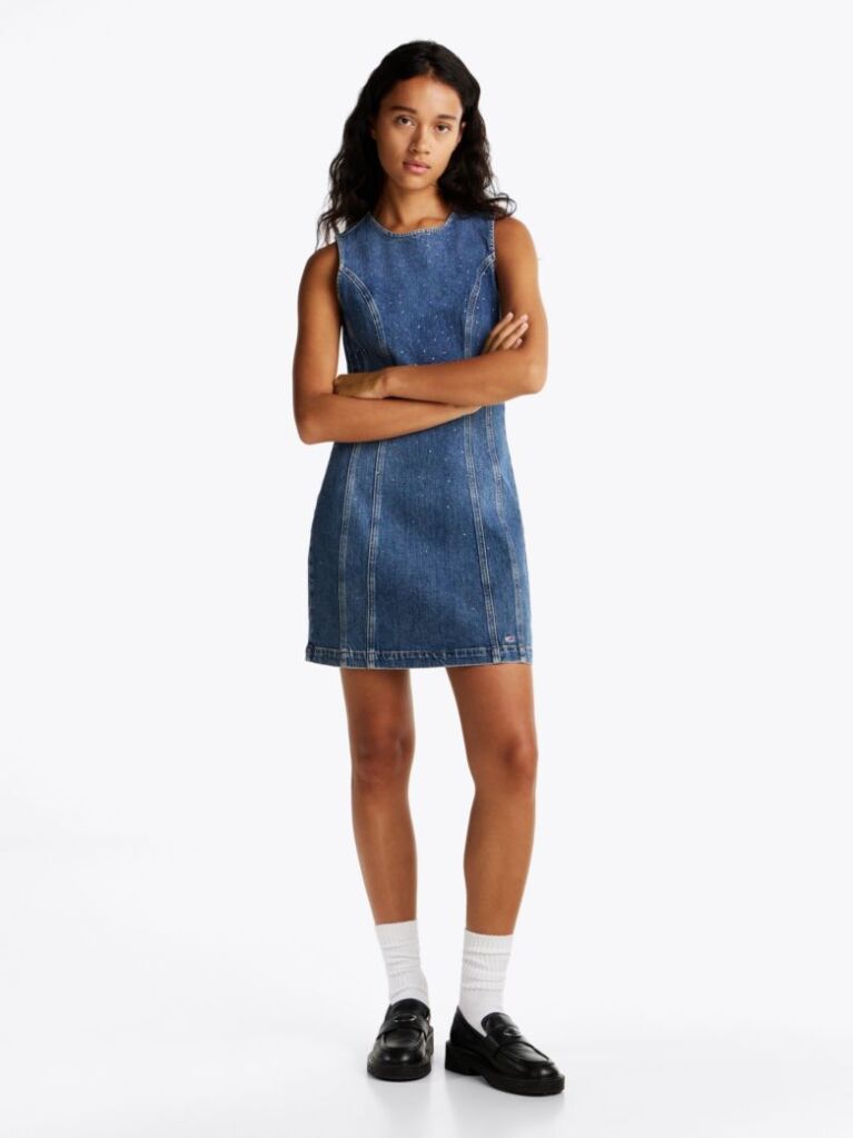 Denim Sparkle Denim Bodycon Mini Dress  Women