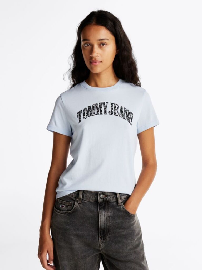 Μπλε Φλοράλ T-Shirt Με Λογότυπο  Γυναίκες