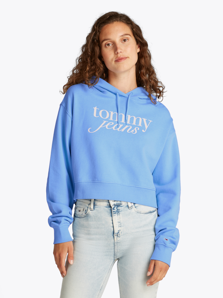 Μπλε Άνετο Hoodie Με Λογότυπο  Γυναίκες
