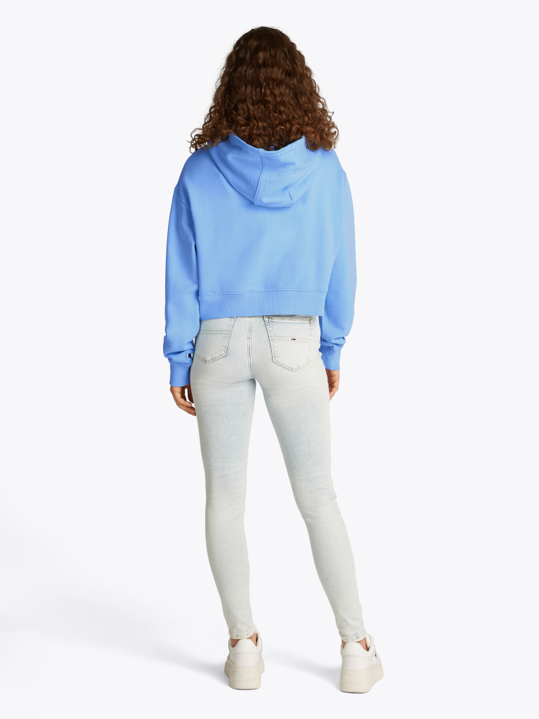 Μπλε Άνετο Hoodie Με Λογότυπο  Γυναίκες