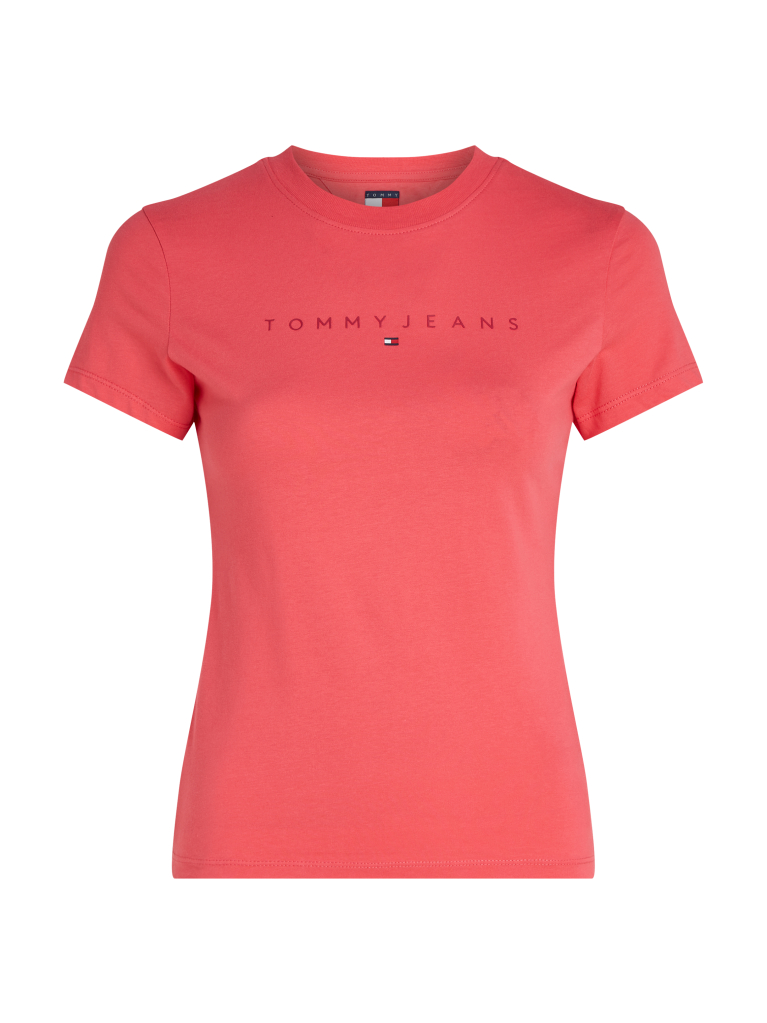 Ροζ T-Shirt Σε Slim Γραμμή Με Tonal Λογότυπο  Γυναίκες
