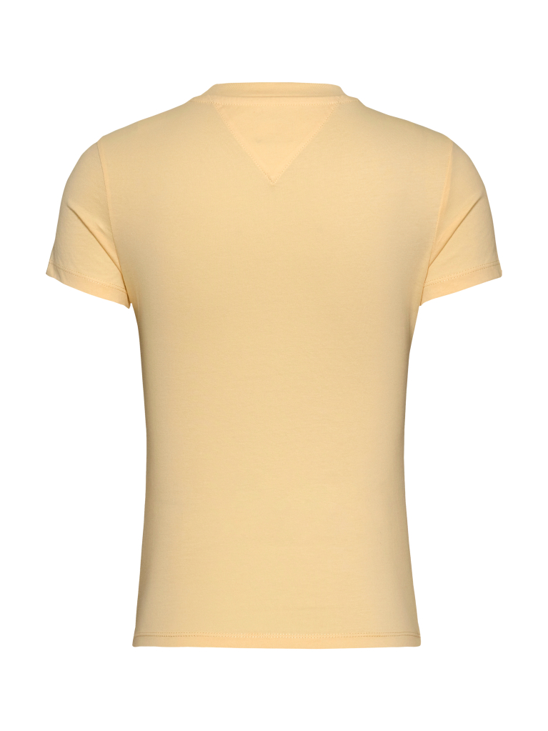 Yellow Slim Fit Tonal Logo T-Shirt  Women