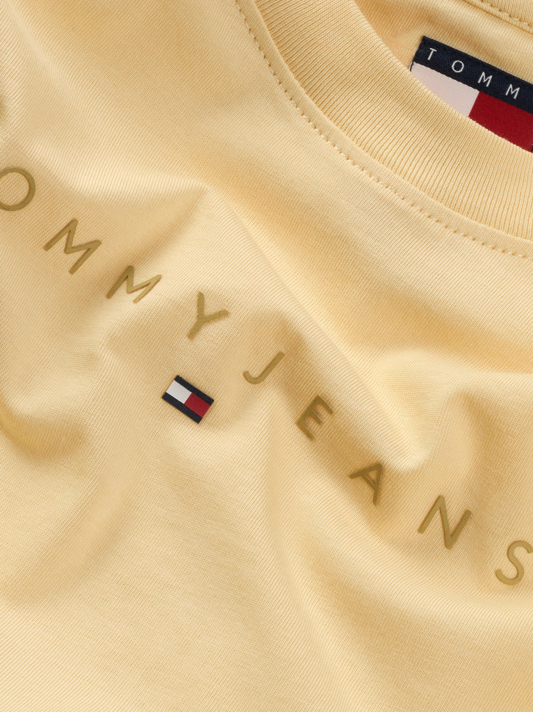 Yellow Slim Fit Tonal Logo T-Shirt  Women