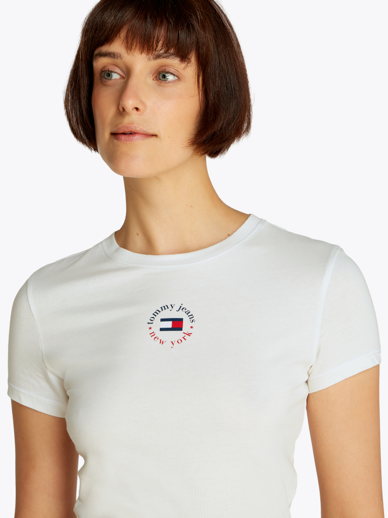 Μπεζ Essential T-Shirt Με Λογότυπο Σε Slim Γραμμή  Γυναίκες