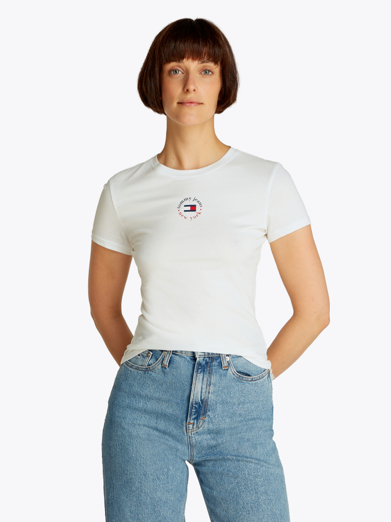 Μπεζ Essential T-Shirt Με Λογότυπο Σε Slim Γραμμή  Γυναίκες