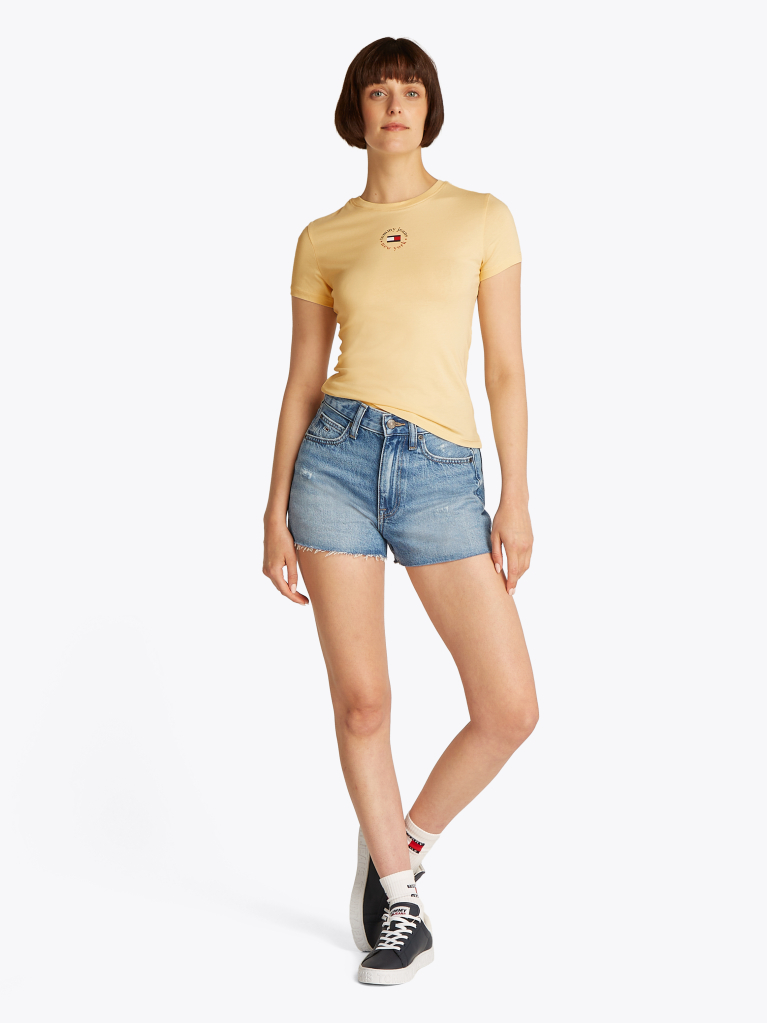 Κίτρινο Essential T-Shirt Με Λογότυπο Σε Slim Γραμμή  Γυναίκες