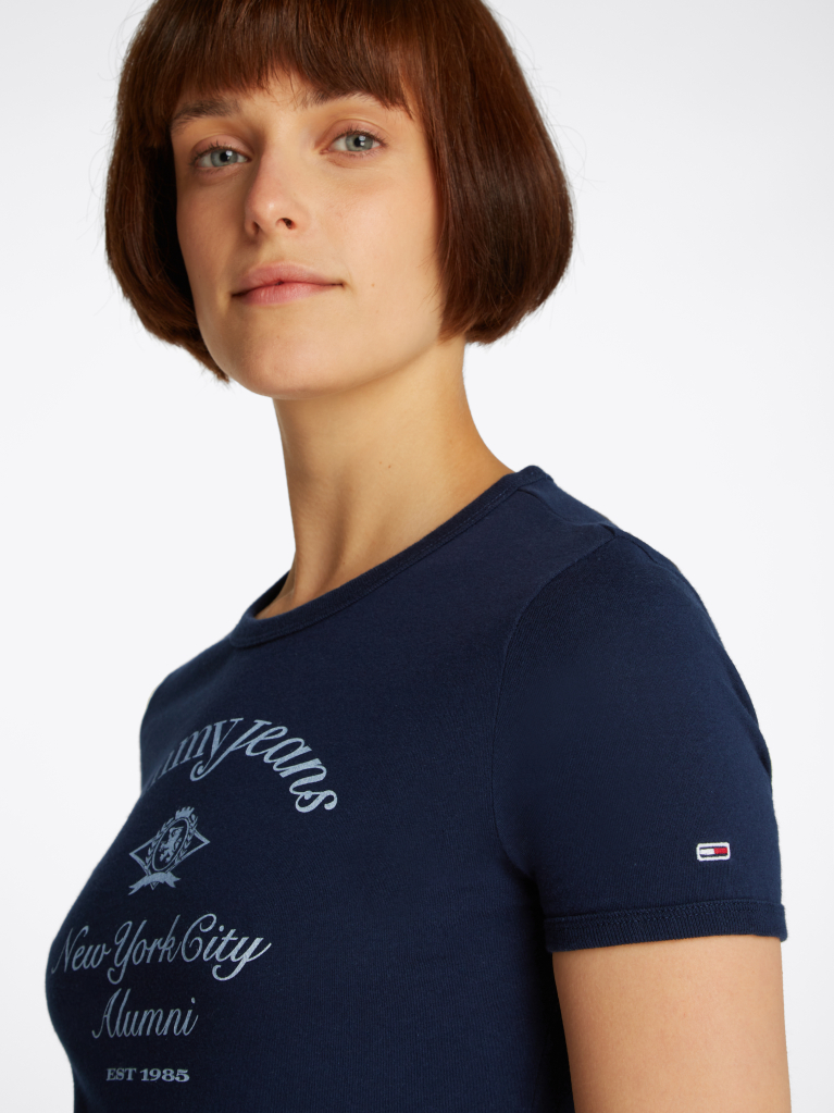 Blue Slim Fit NYC Logo T- Shirt  Women