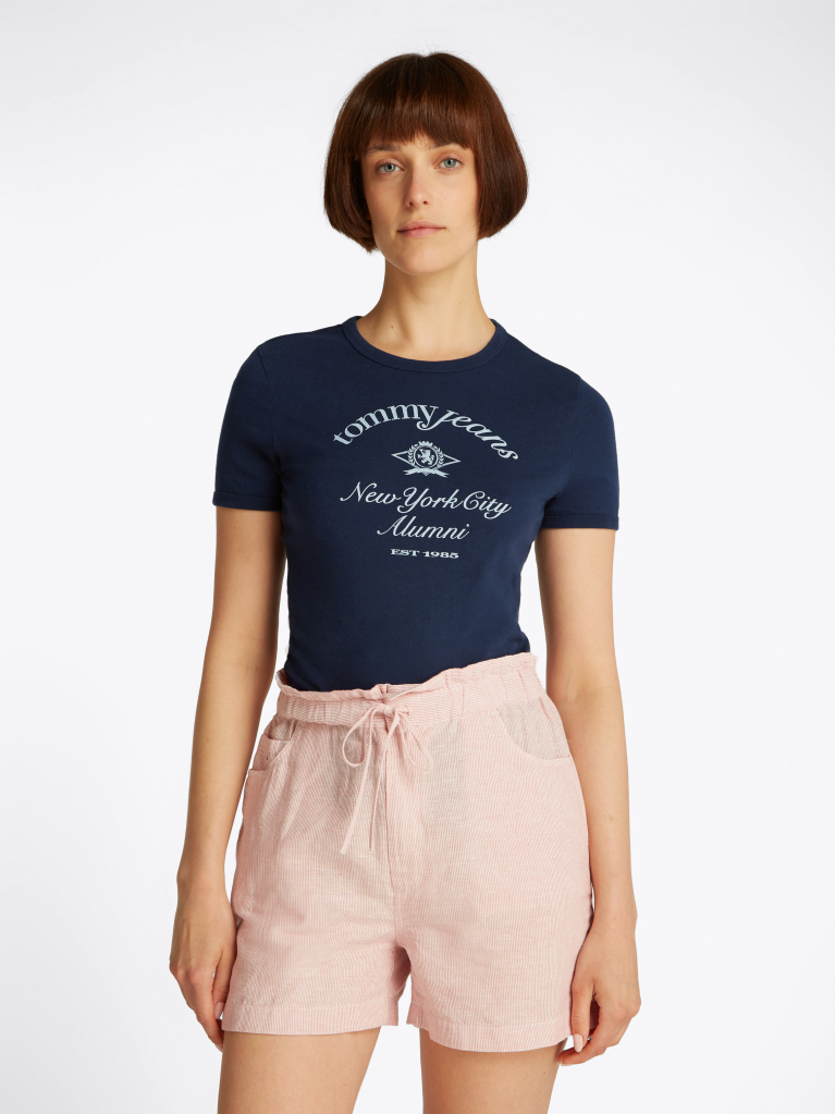 Blue Slim Fit NYC Logo T- Shirt  Women