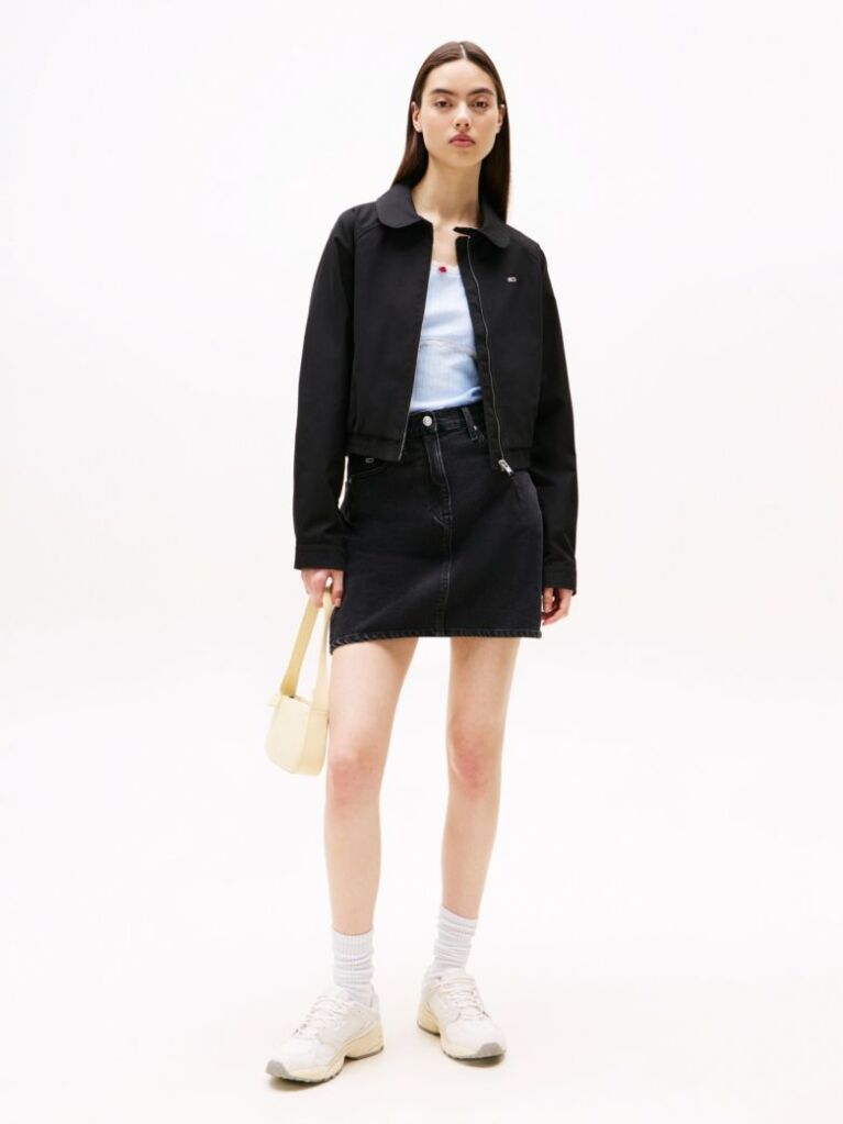Black Tommy Badge Water Repellent Jacket  Women