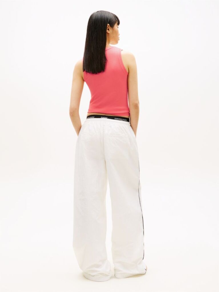 Pink Ribbed Slim Tank Top  Women