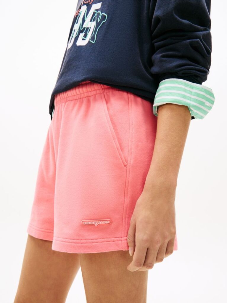 Pink Logo Sueded Terry Relaxed Sweat Shorts  Women