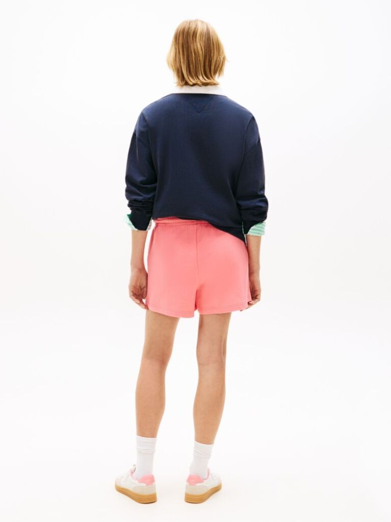 Pink Logo Sueded Terry Relaxed Sweat Shorts  Women