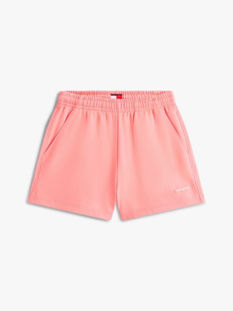 Pink Logo Sueded Terry Relaxed Sweat Shorts  Women