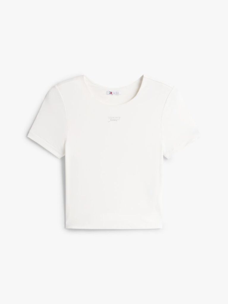 Άσπρο Αθλητικό Slim T-Shirt Με Λογότυπο  Γυναίκες