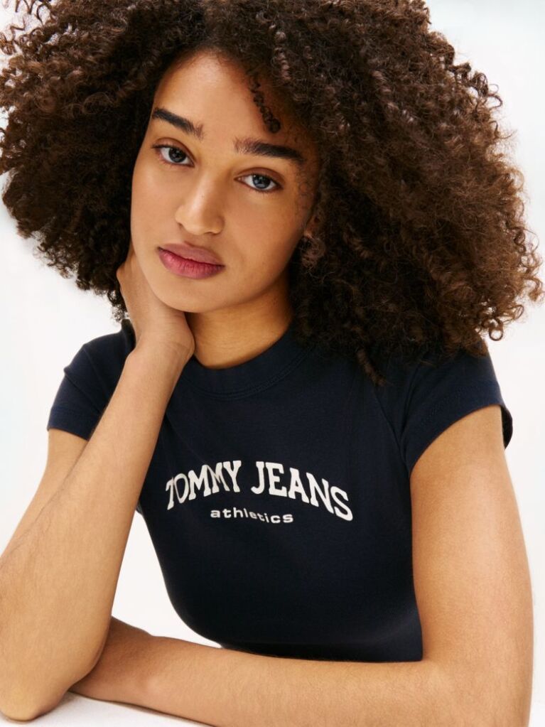 Blue Logo Slim Crew Neck T-Shirt  Women