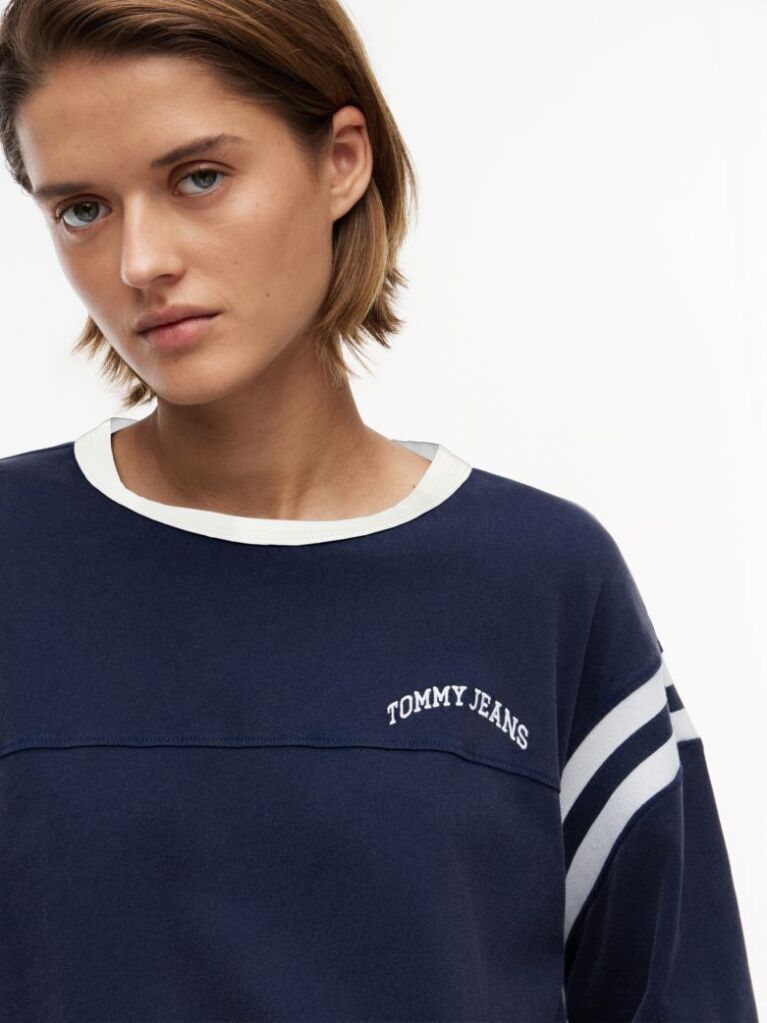 Blue Logo Oversized Crew Neck T-Shirt  Women