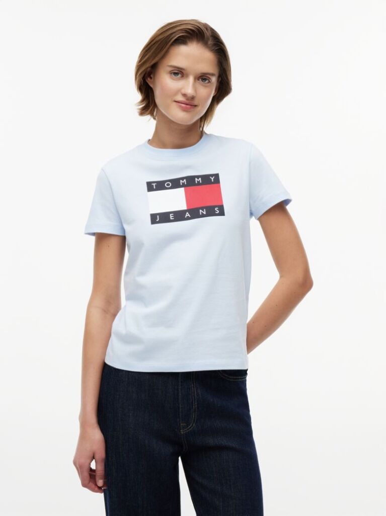 Blue Tonal Tommy Flag T-Shirt  Women