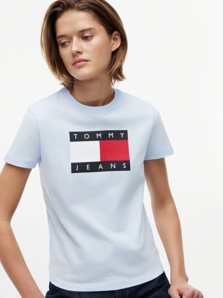 Blue Tonal Tommy Flag T-Shirt  Women