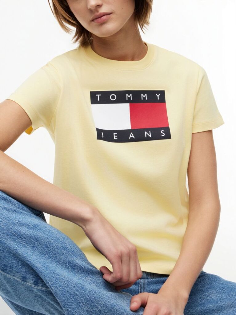 Yellow Tonal Tommy Flag T-Shirt  Women
