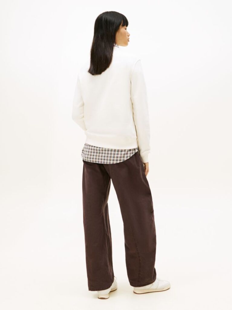 Beige Tonal Tommy Flag Sweatshirt  Women