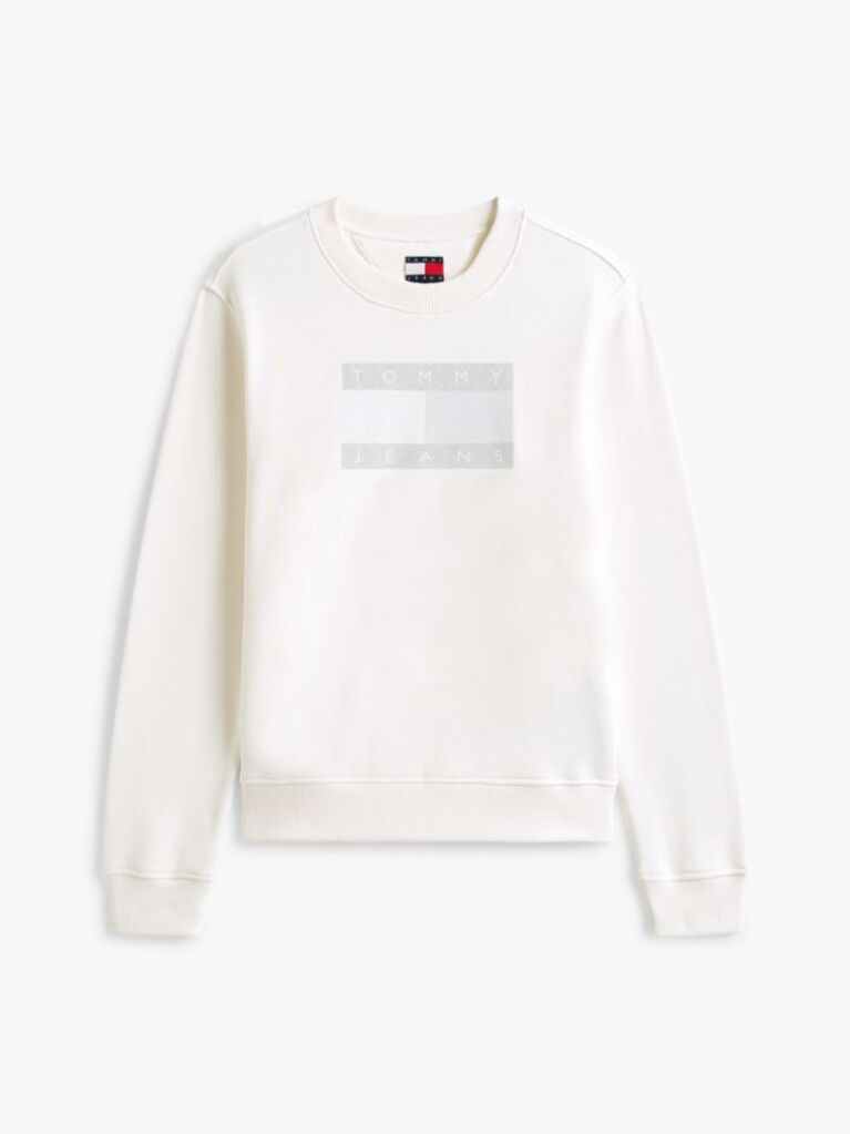Beige Tonal Tommy Flag Sweatshirt  Women