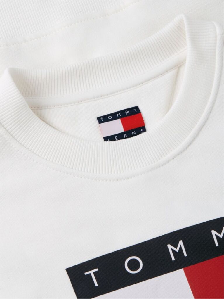 Άσπρο Tonal Φούτερ Με Tommy Σημαία  Γυναίκες