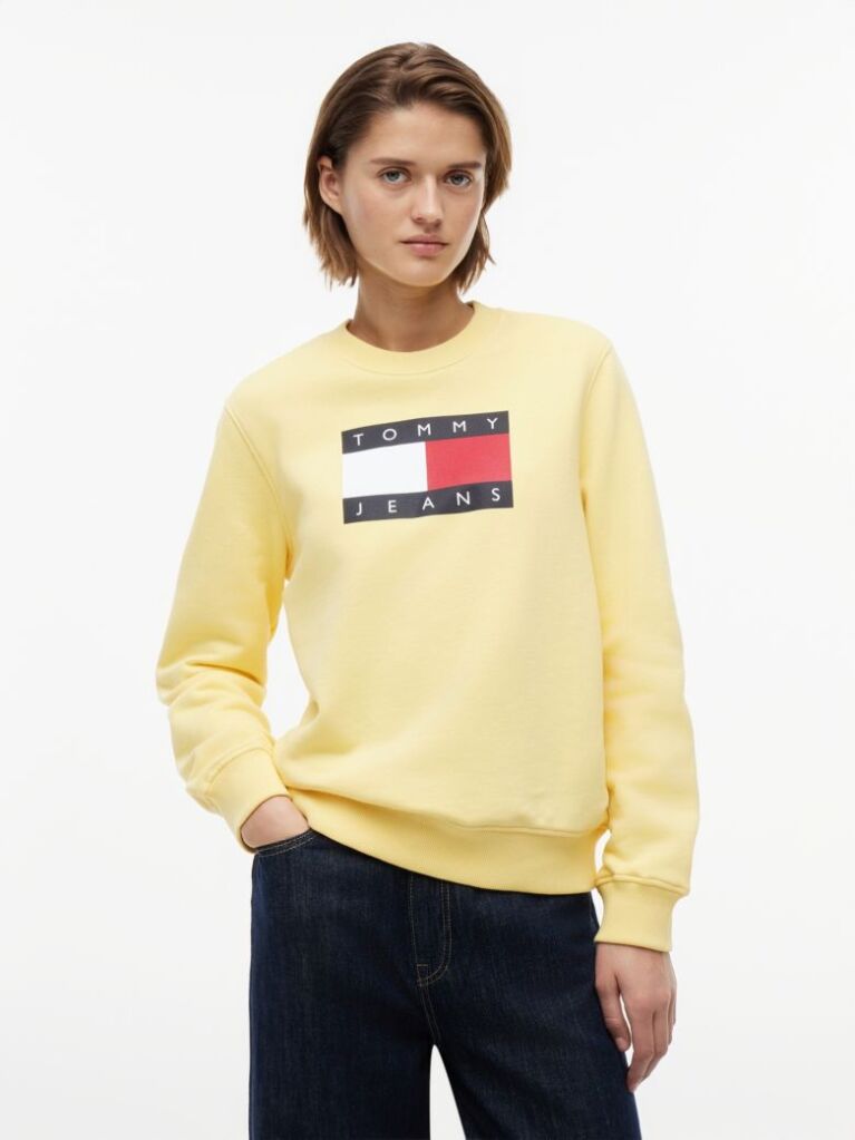 Κίτρινο Tonal Φούτερ Με Tommy Σημαία  Γυναίκες