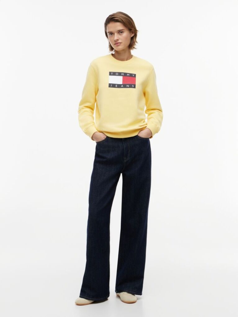 Κίτρινο Tonal Φούτερ Με Tommy Σημαία  Γυναίκες