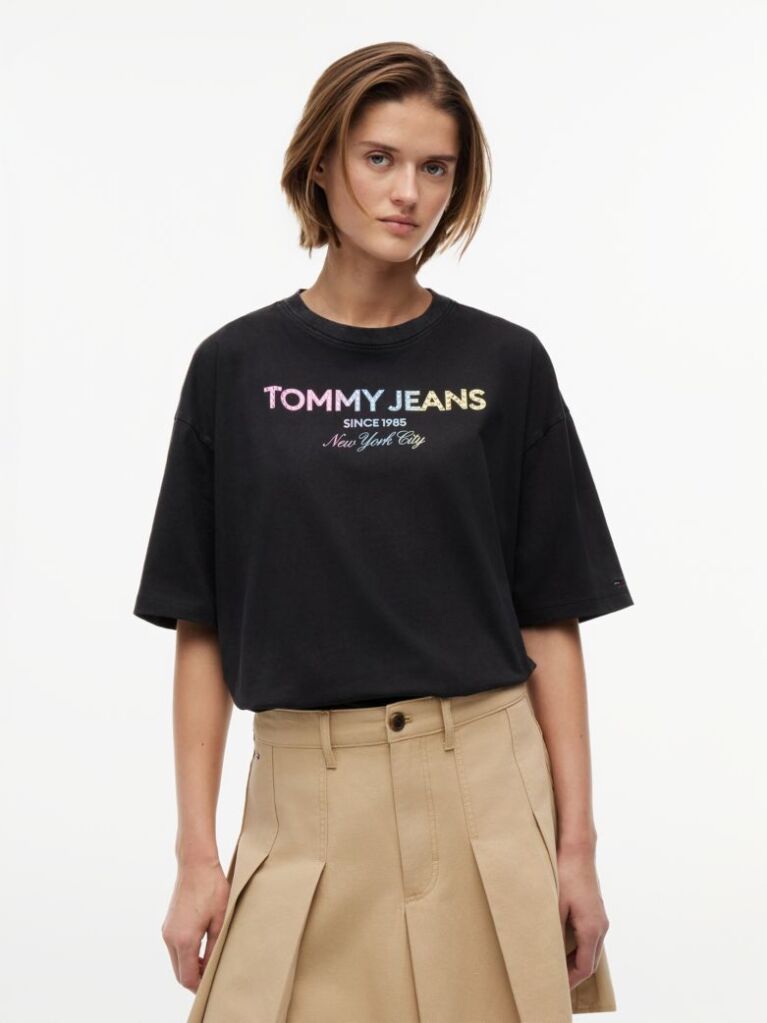 Black Washed Oversized Jersey T-Shirt  Women