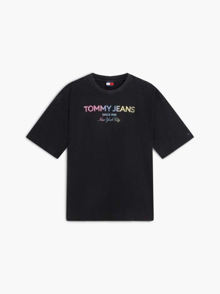 Black Washed Oversized Jersey T-Shirt  Women