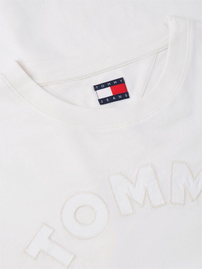 Άσπρο Άνετο Βαμβακερό T-Shirt  Γυναίκες