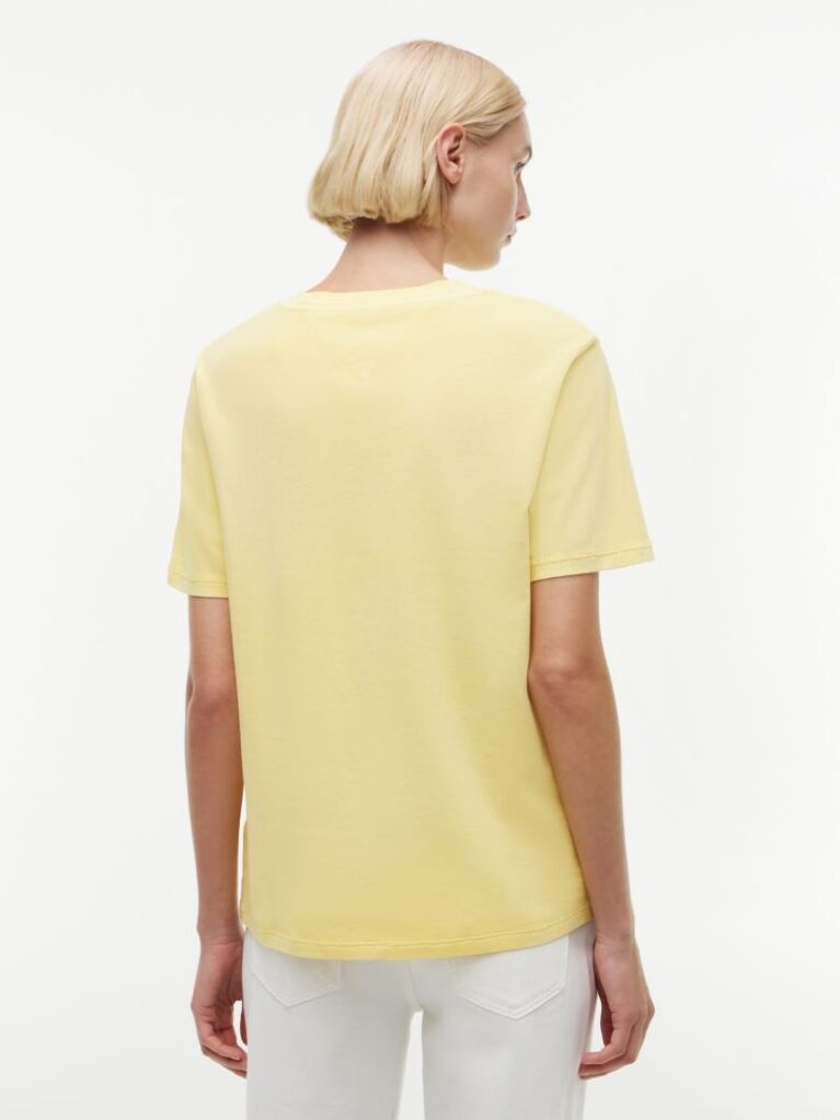 Κίτρινο Άνετο Βαμβακερό T-Shirt  Γυναίκες