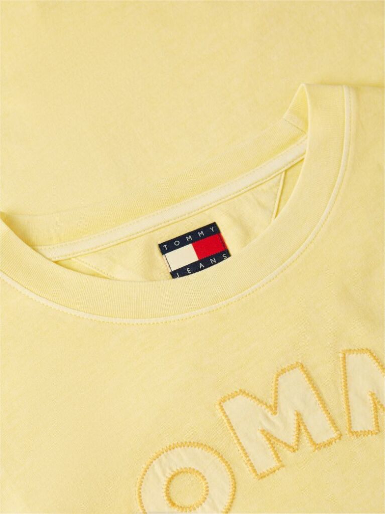 Κίτρινο Άνετο Βαμβακερό T-Shirt  Γυναίκες