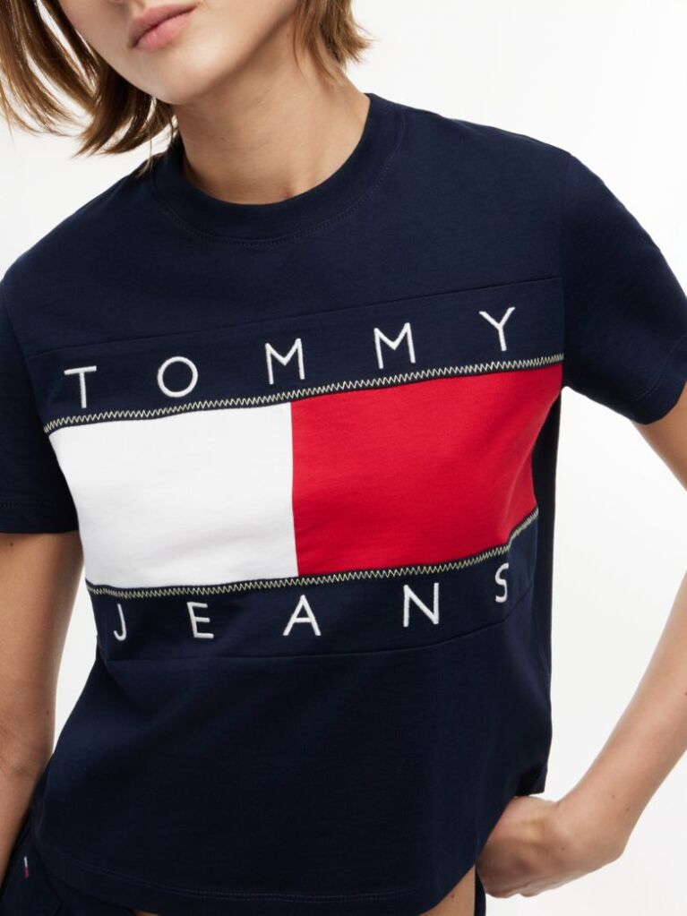 Blue Tommy Flag T-Shirt  Women