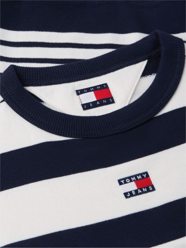 Multi Tommy Badge Stripe Relaxed Sweatshirt  Women
